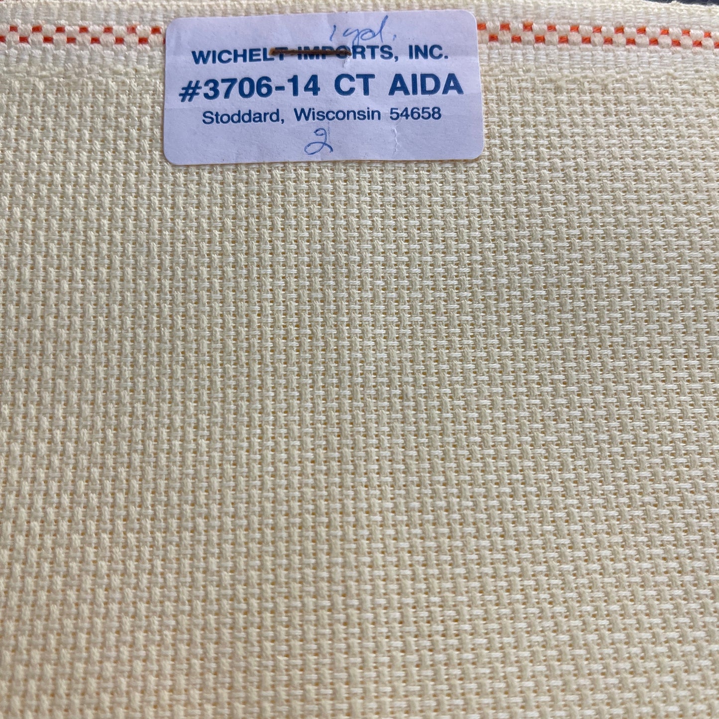 Wichelt AIDA 14 Count Yellow Cross Stitch Fabric 19 by 18 inches and 24 by 16 inches