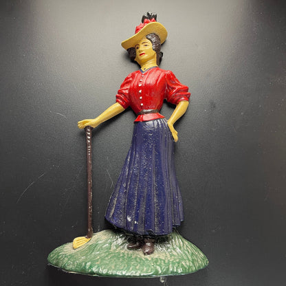 Upper Deck Victorian Era Lady Golfer Vintage 1990 Cast Iron Door Stopper