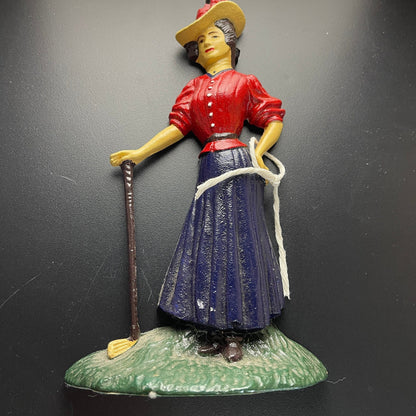 Upper Deck Victorian Era Lady Golfer Vintage 1990 Cast Iron Door Stopper