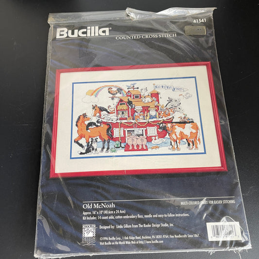 Bucilla Old McNoah by Linda Gillum Cooler Design Studios Vintage 1996 Counted Cross Stitch Kit*