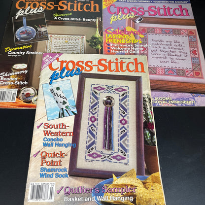 Counted Cross Stitch plus mixed lot vintage Oct 90 March 91 & March 93 chart magazines