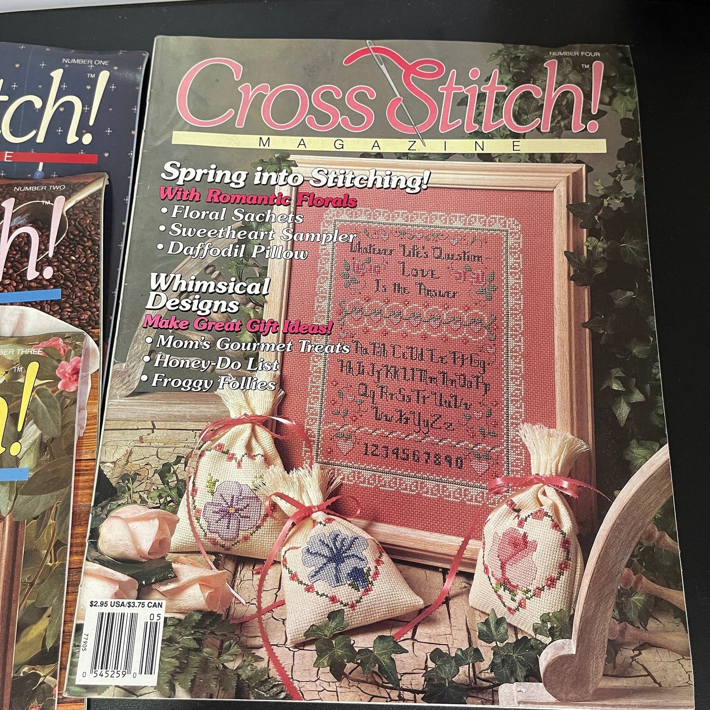 Cross Stitch! mixed lot of 5 vintage chart magazines see pictures and descriptions*