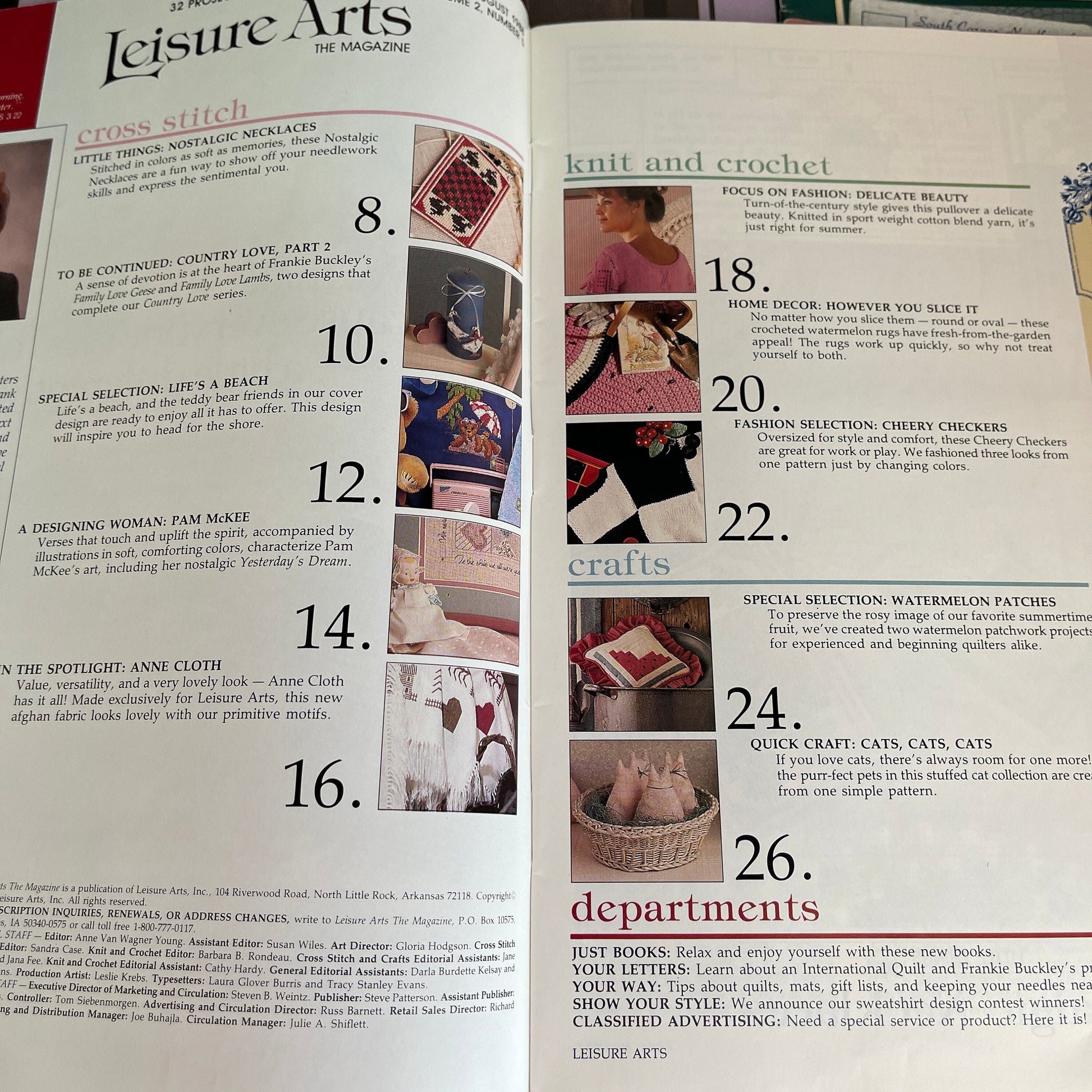 Leisure Arts the magazine 6 issues vintage 1987-1988 cross stitch charts see pictures and description*