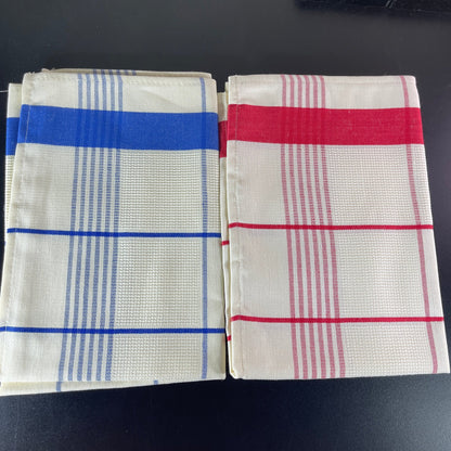 Wichelt Imports Off White Stitch-able Hand Towels Choice of red or Blue Accents see pictures and variations