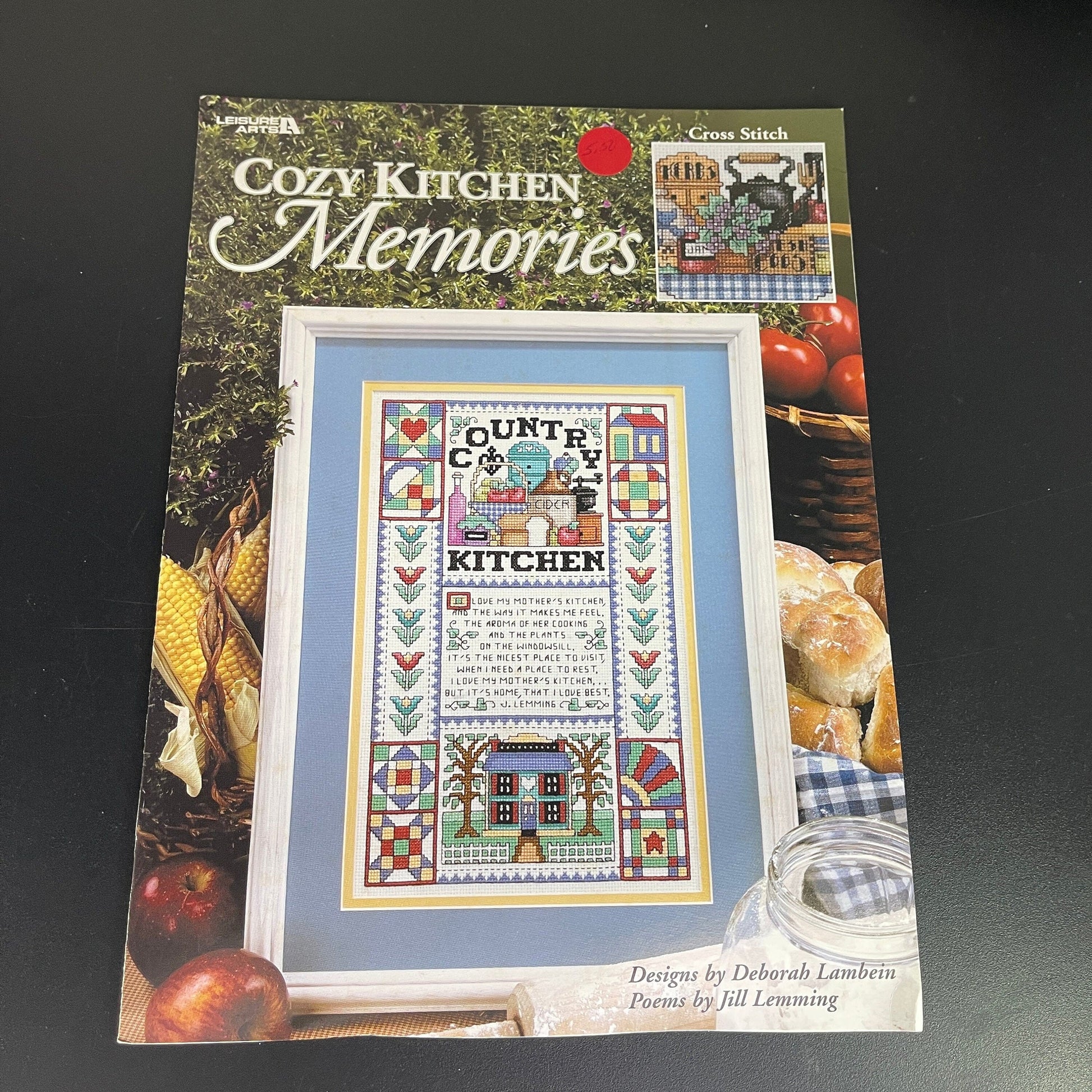 Leisure Arts Cozy Kitchen Memories Leaflet 3312 vintage 2002 cross stitch chart