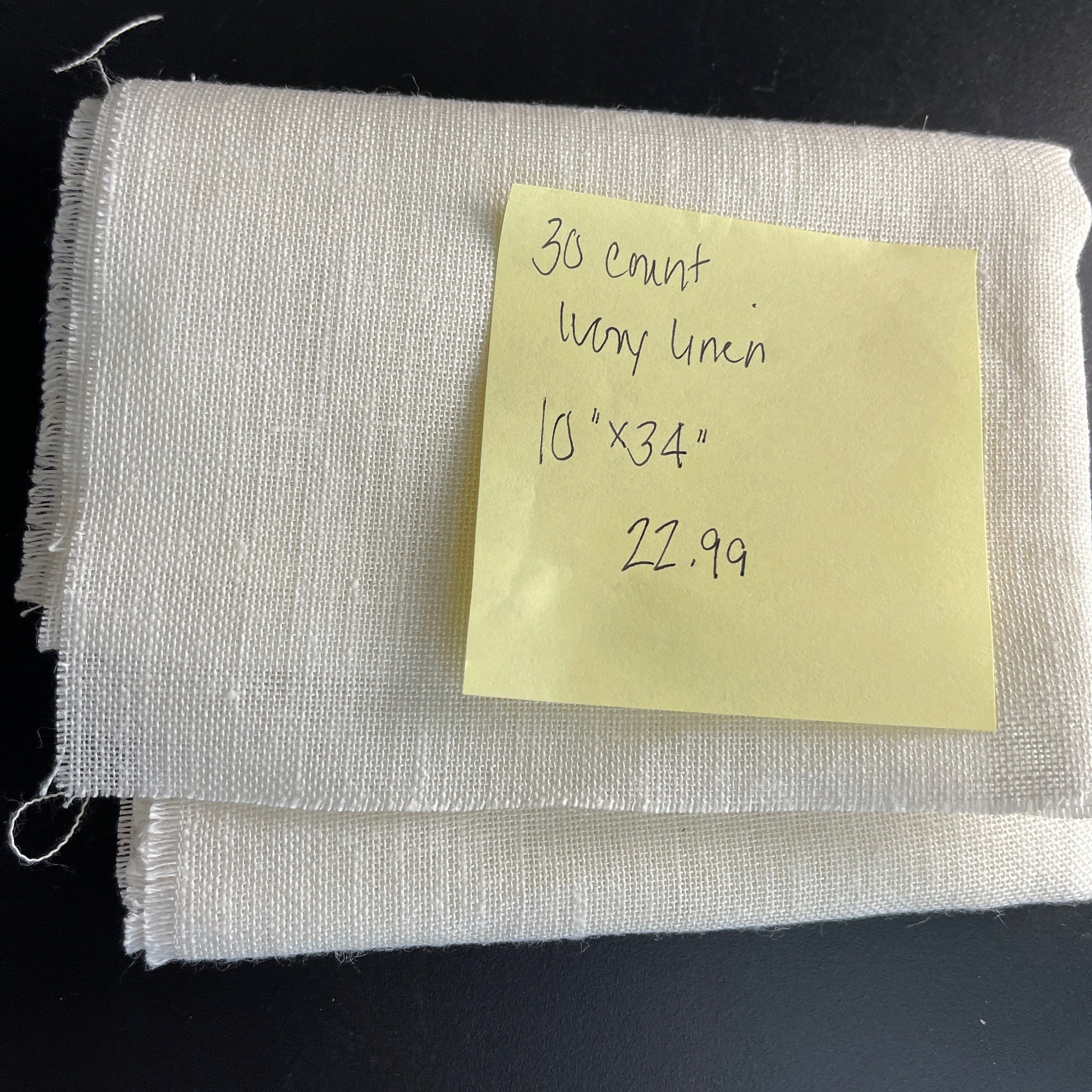 Linen 30 count ivory 10 by 34 inch needlecraft fabric