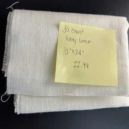 Linen 30 count ivory 10 by 34 inch needlecraft fabric