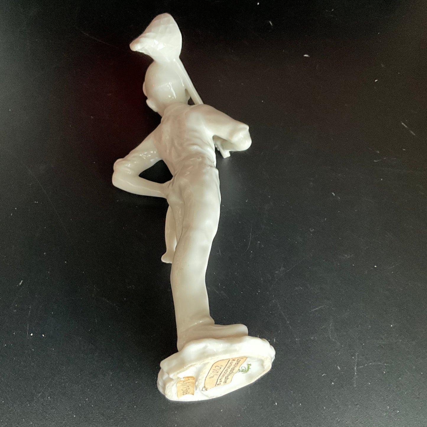 Lorenz Hutschenreuther Kunstabteiliung white porcelain boy going fishing statue figurine