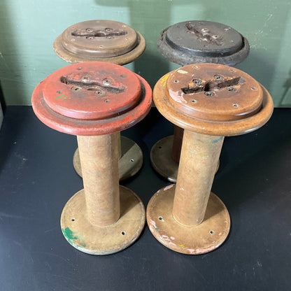 Wonderful wooden textile thread spools 9.5 inch vintage needle-art collectibles