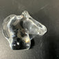 Crystal clear glass horse head 2 inch miniature vintage figurine collectible