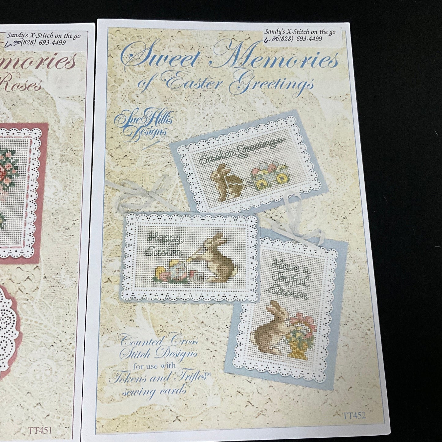 Sue Hillis Designs Sweet Memories of Victorian Roses & Easter Greetings set of 2 vintage cross stitch charts