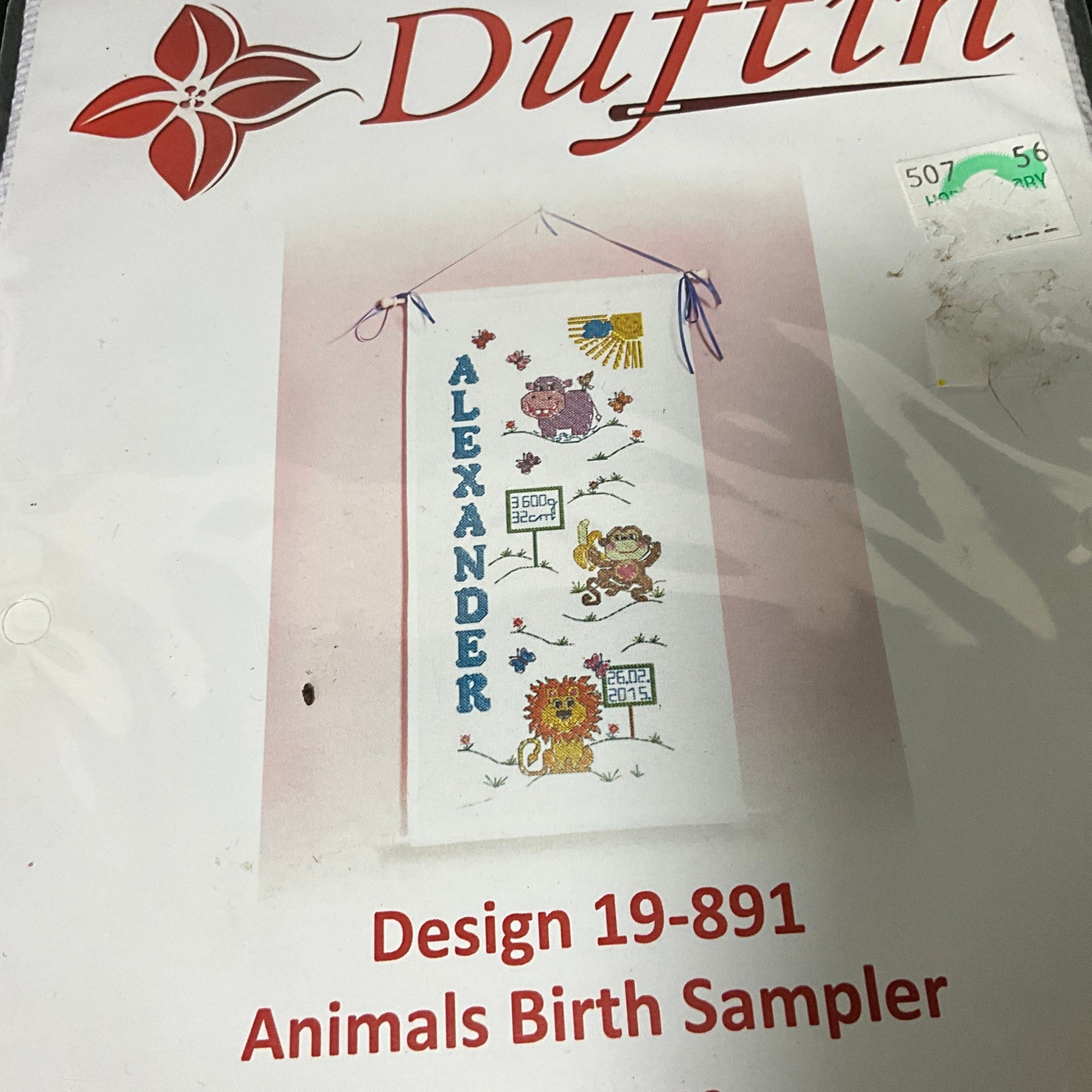 Duffin Animal Birth Sampler 19-891 counted cross stitch kit*