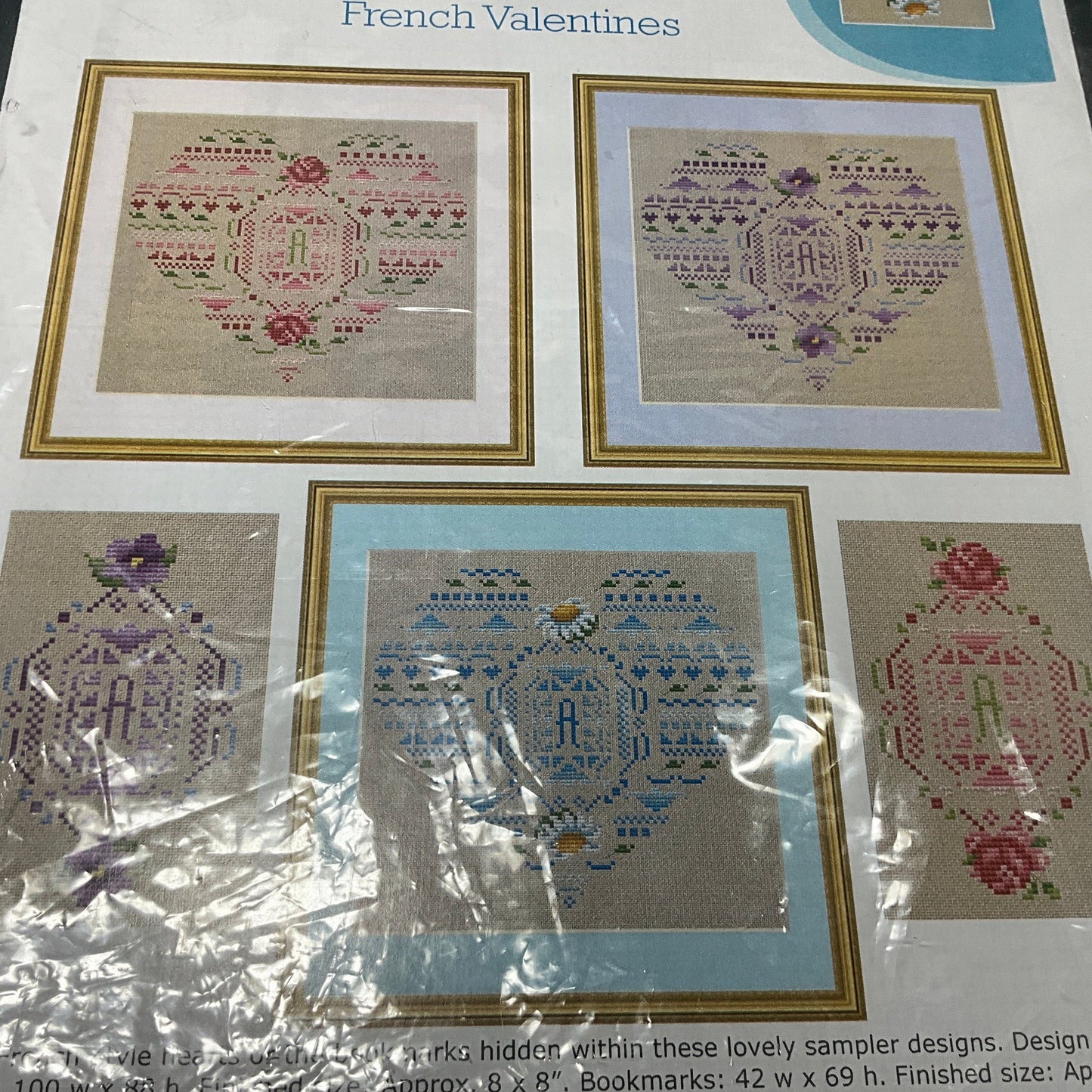 Linen Flowers Designs French Valentines 2008 counted cross stitch designs chart