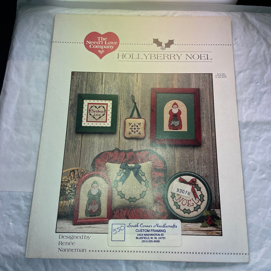 The Need'l Love Company Set Of 2 Hollyberry Noel and My Favorite Christmas Vintage 1986 & 1992 Counted Cross Stitch Charts