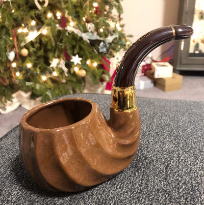 Relpo, Brown Pipe, Oversized Planter T607, Vintage Collectible,