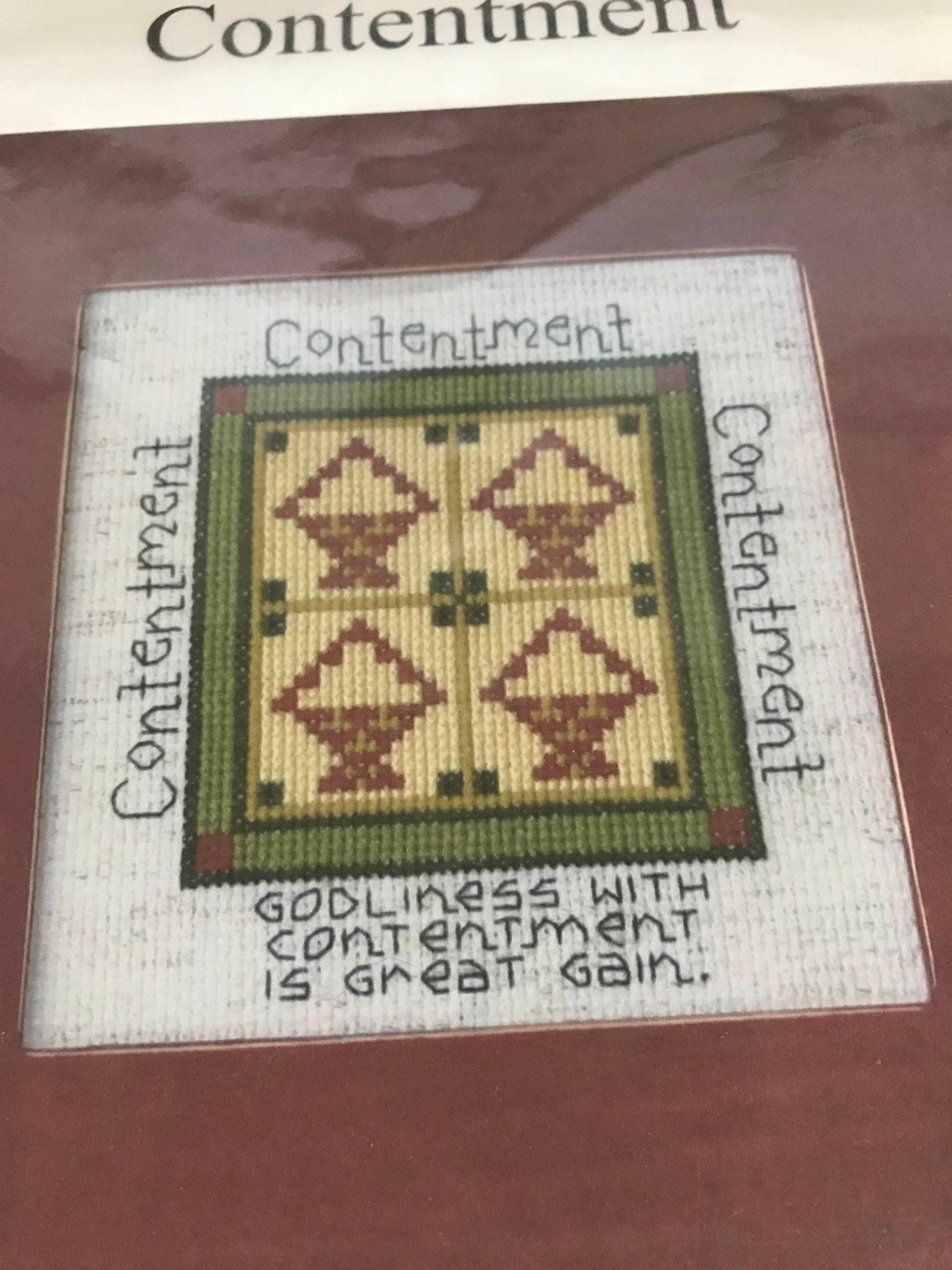 Servan&#39;s Heart Designs &quot;Contentment&quot; counted cross stitch kit, frame included