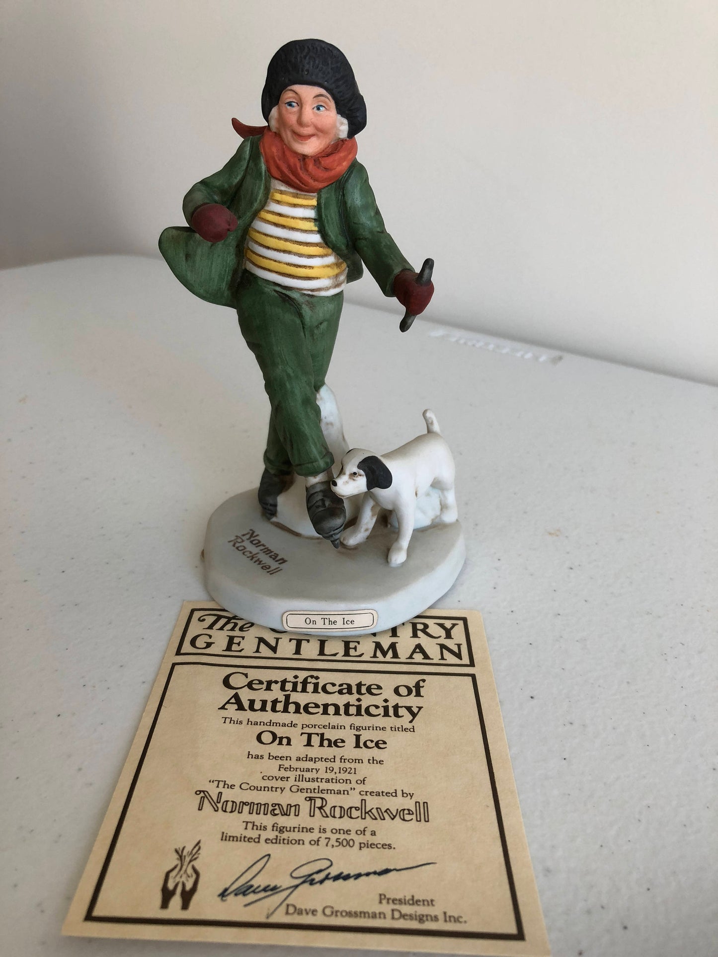 Norman Rockwell, &quot;On The Ice&quot;. Limited Edition of 7500, Vintage 1982, Figurine