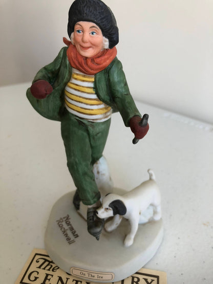 Norman Rockwell, &quot;On The Ice&quot;. Limited Edition of 7500, Vintage 1982, Figurine