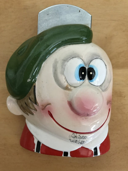 Big Eyed Guy, Porcelain Mail Holder, Vintage Collectible