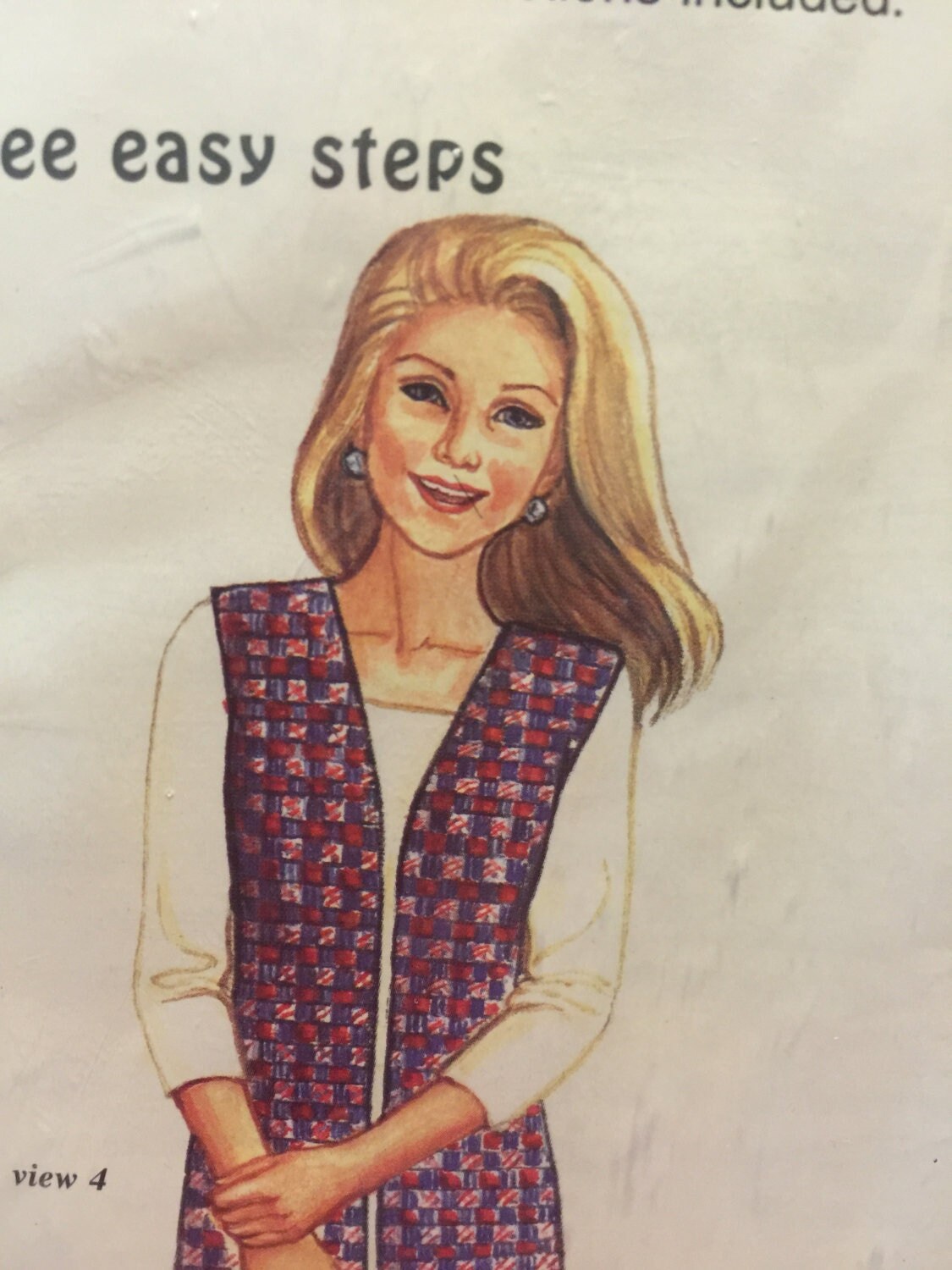 Pin Weaving Vest Cambridge Vintage Pattern #703, Large, Extra Large