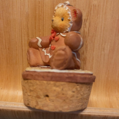 Little Baby Girl, Teddy Bear, Cork Bottle Stopper, with Nice Details