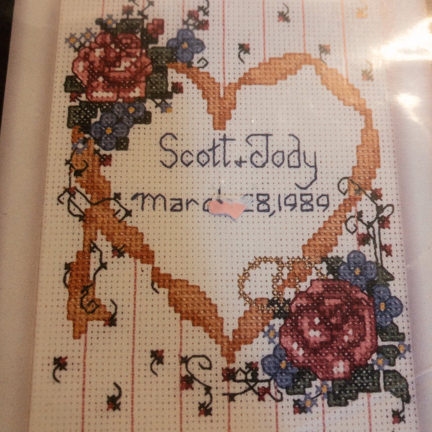 Gallery of Stitches by Bucilla, Wedding Sampler, Vintage Counted Cross Stitch Kit, 5 by 7 Inches