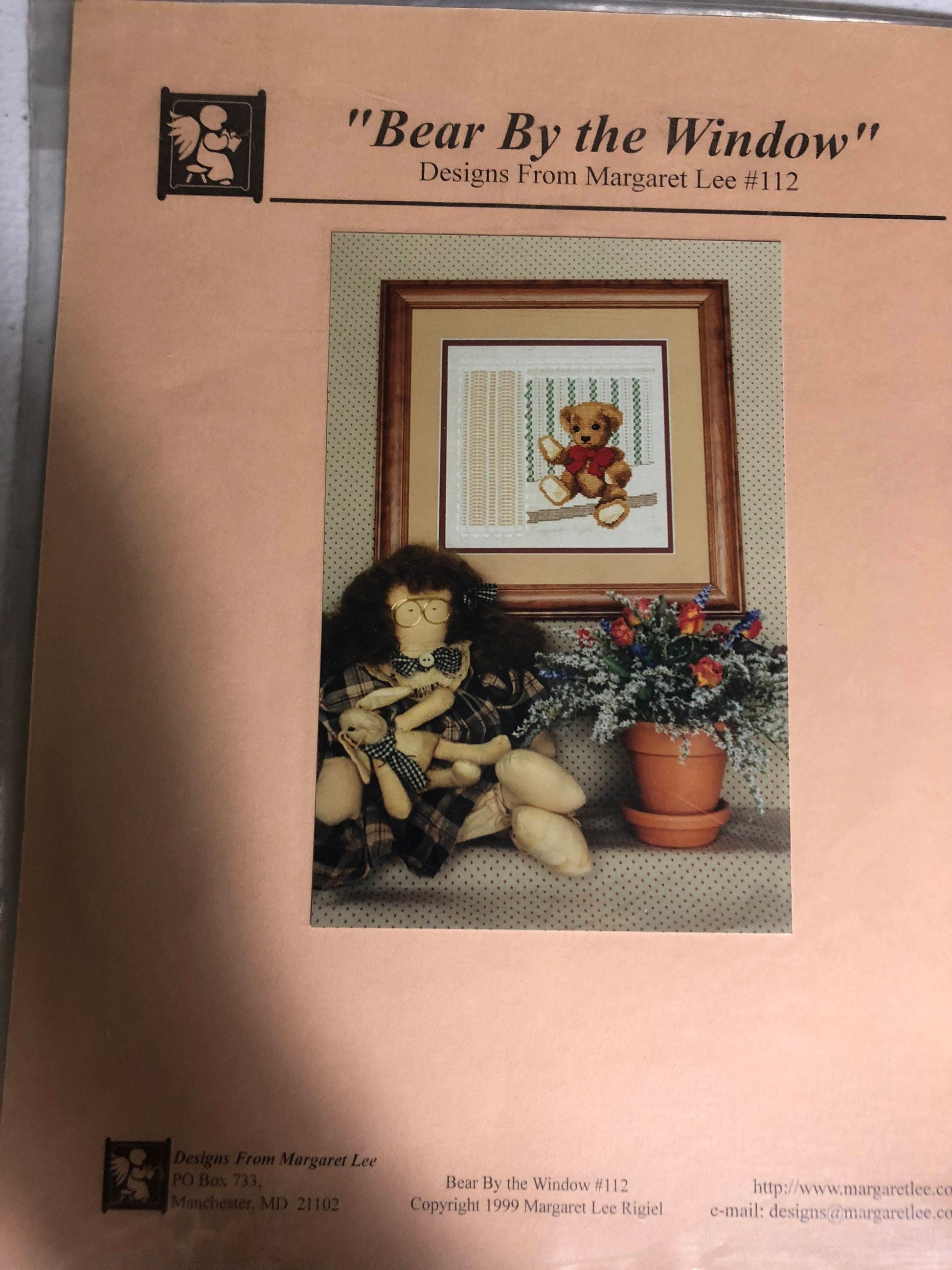 Designs by Margaret Lee, &quot;Bear By the Window&quot; Counted Cross Stitch Pattern