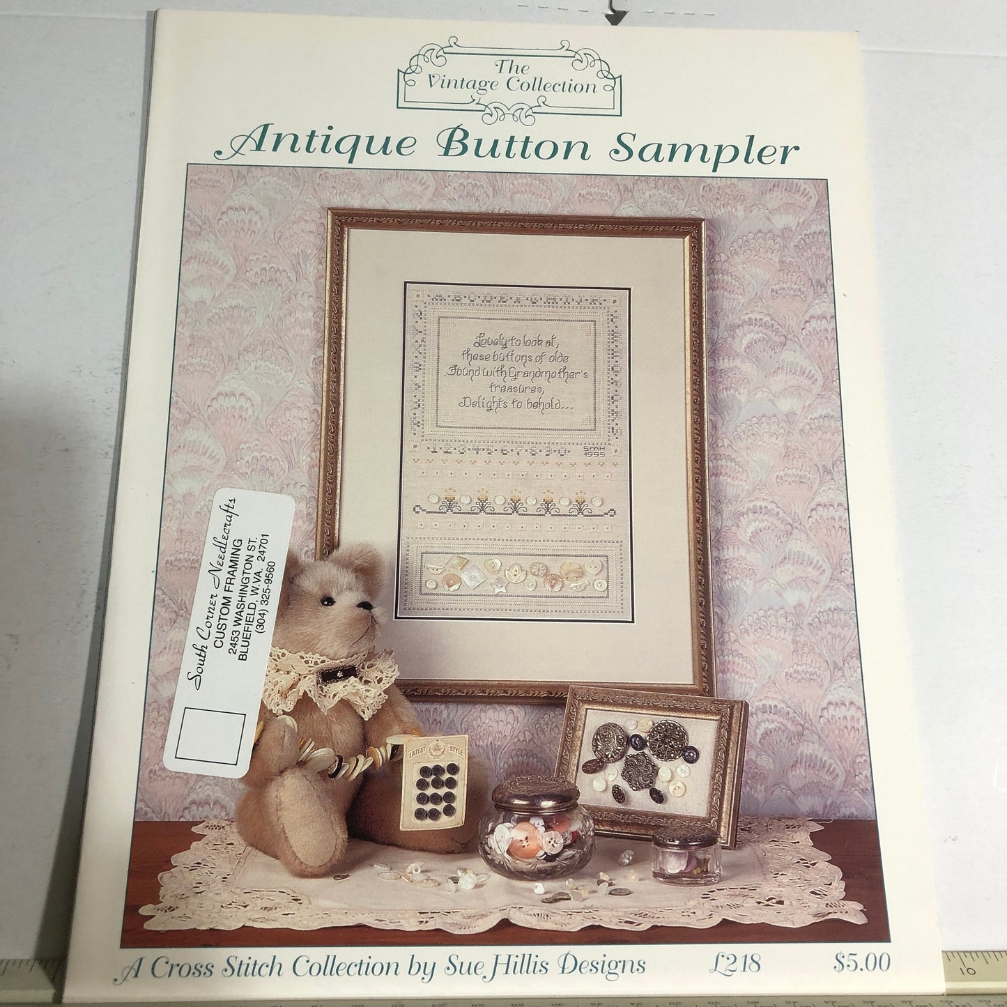 The Vintage Collection, Set Of 2, Sue Hillis, Antique Button & Linen and Lace Samplers, Vintage 1995, Counted Cross Stitch Chart