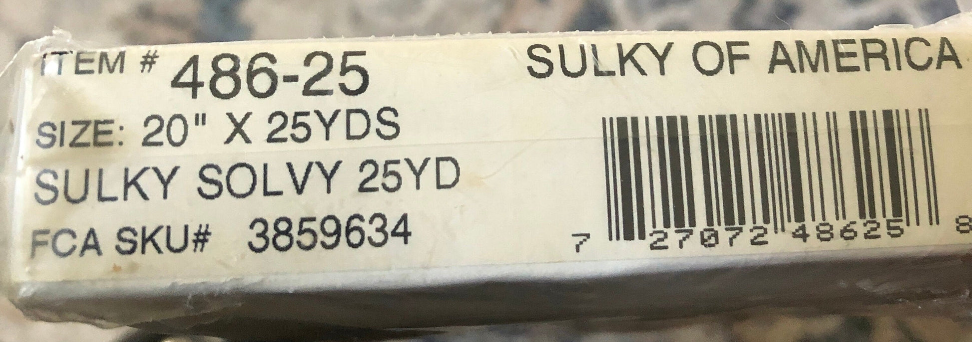 Sulky Of America, Sulky Solvy, Size 20 Inches By 25 Yards, 486-25 Stabilizer