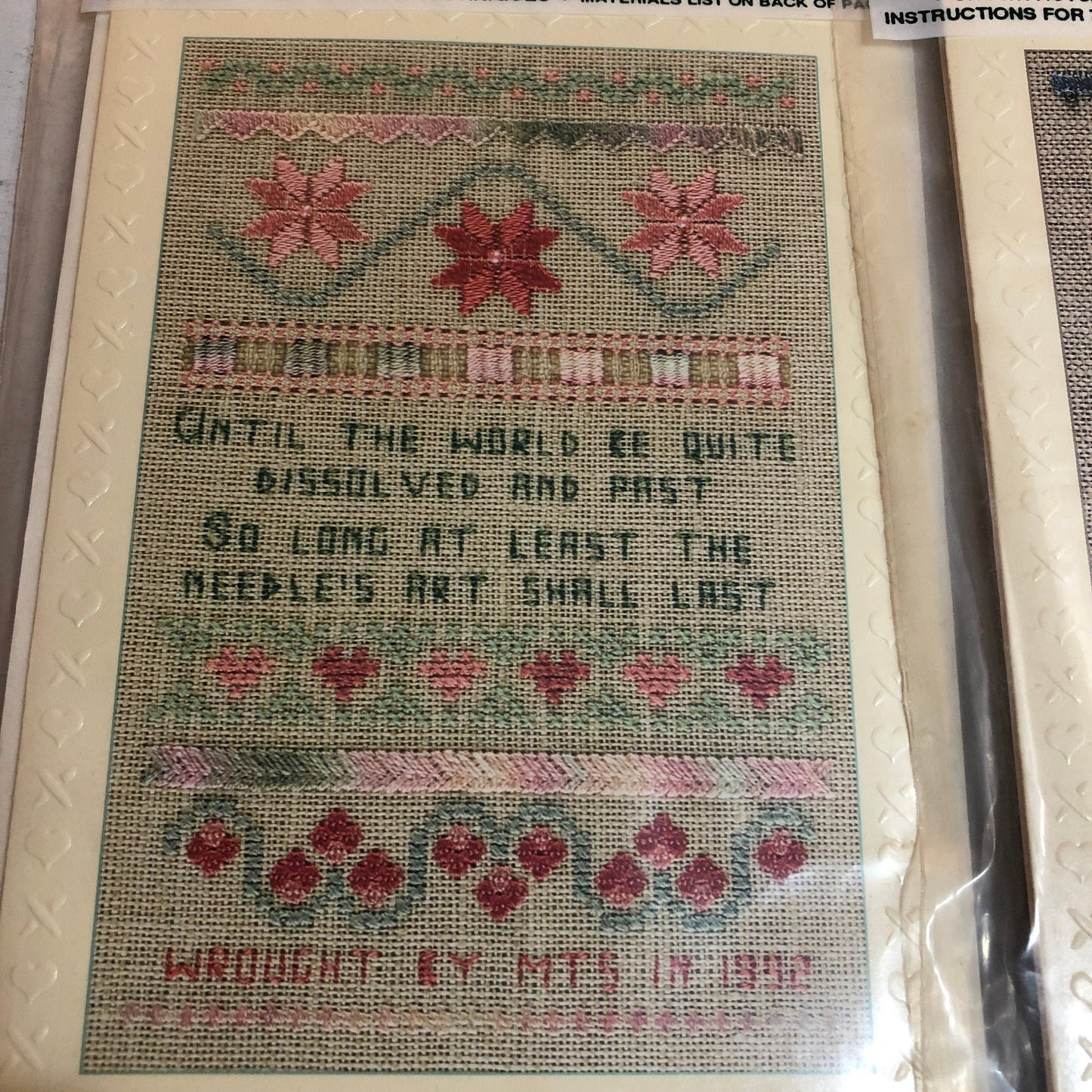 Gloria & Pat, Sampler Keepsakes, Set Of 2, Cross Stitch, Note Cards*,