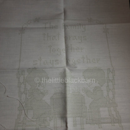 The Family That Prays Together Stays Together, Stamped Cross Stitch Panel