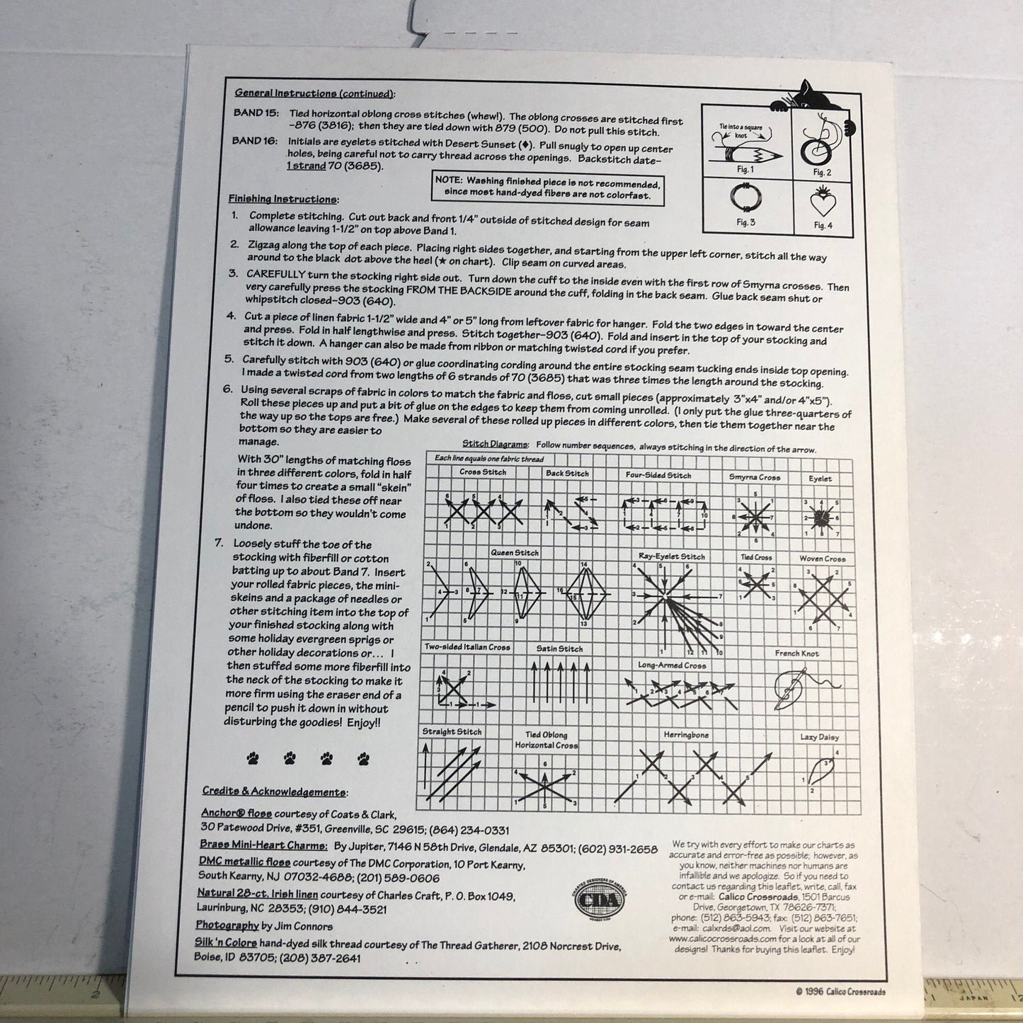 Calico Crossroads, Merry Stitching, Vintage 1986, Counted Cross Stitch Chart