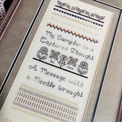 The Needle&#39;s Work, Captured Thought Sampler, Vintage 1994, Counted Cross Stitch Chart*