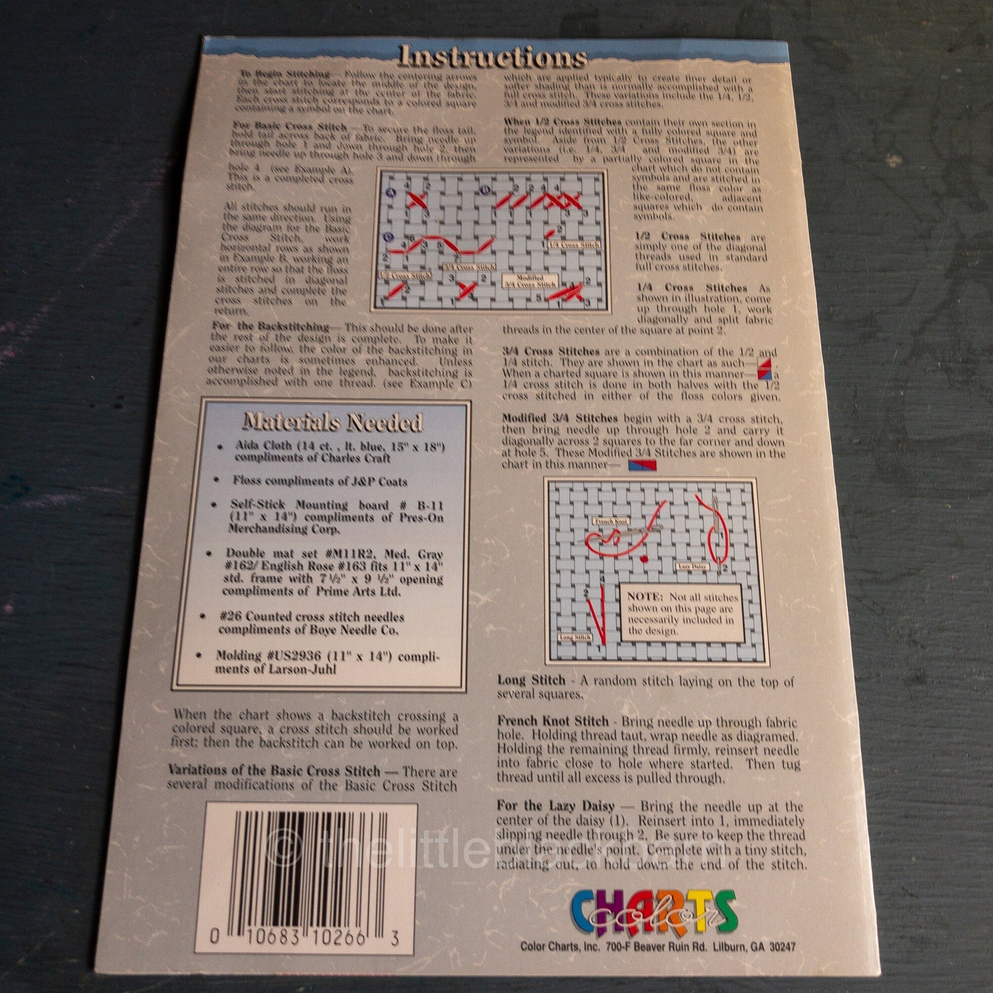 Color Charts, Julia&#39;s g.a.n.g. Travel Size Counted Cross Stitch Chart