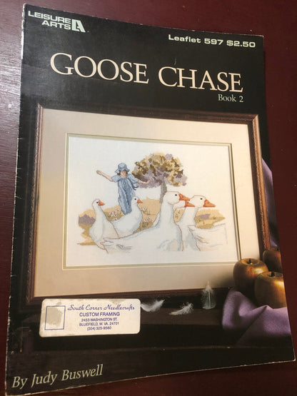 Goose Chase, By Judy Buswell, Leisure Arts, Leaflet 597, Vintage 1988 Counted Cross Stitch Pattern