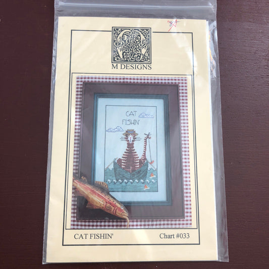 M Designs, Cat Fishin&#39;, Counted Cross Stitch Patterns