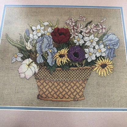 Flower Basket, Just Cross Stitch, Vintage, Counted Cross Stitch Design