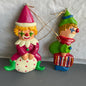 Christmas Clowns Pair of Hand Made In Korea Christmas Tree Ornaments