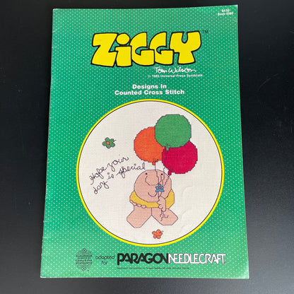 Gloria & Pat Ziggy by Tom Wilson Set of 4 Vintage Paragon Needlecraft 1980s Counted Cross Stitch Charts*