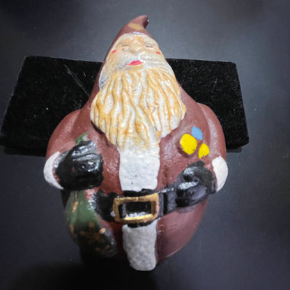 Outstanding Old fashioned Santa Clause cast iron coin bank vintage Christmas collectible