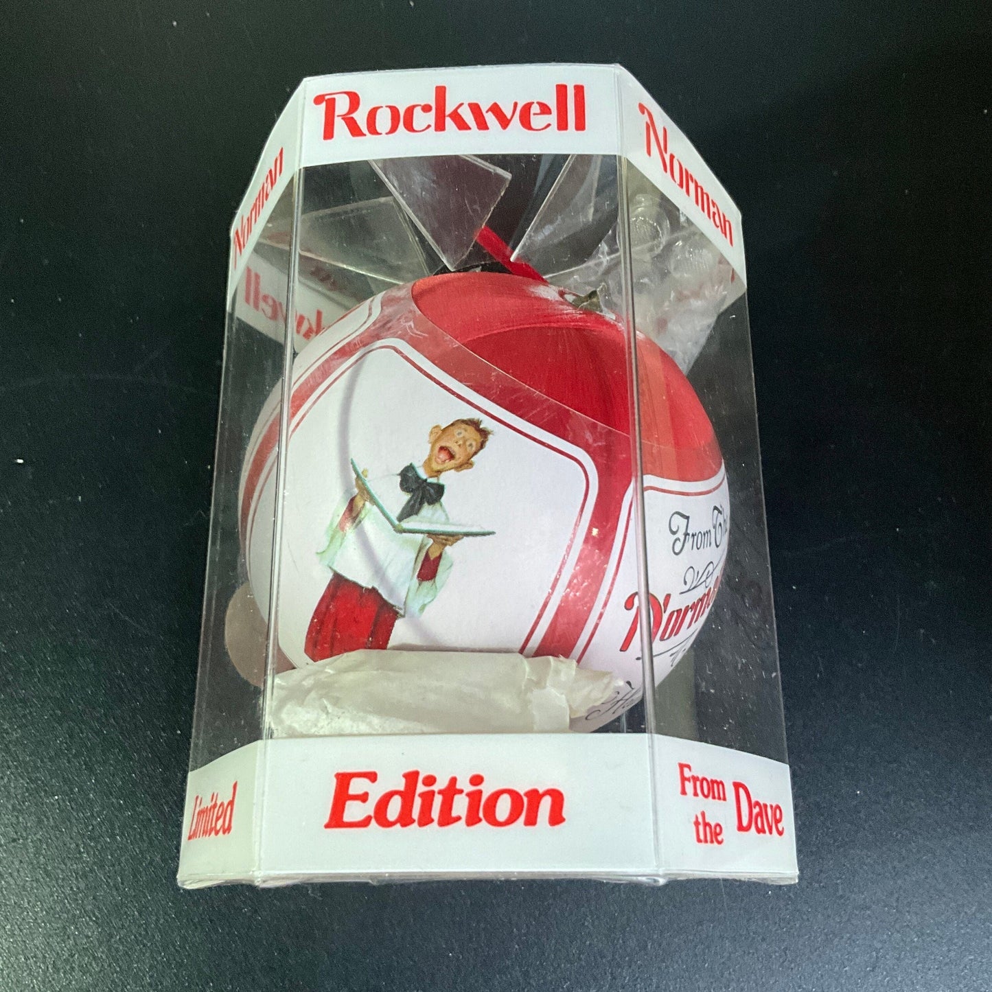 Norman Rockwell from the Dave Grossman Design Collection Limited Edition Dated 1982 Satin Ball Ornament