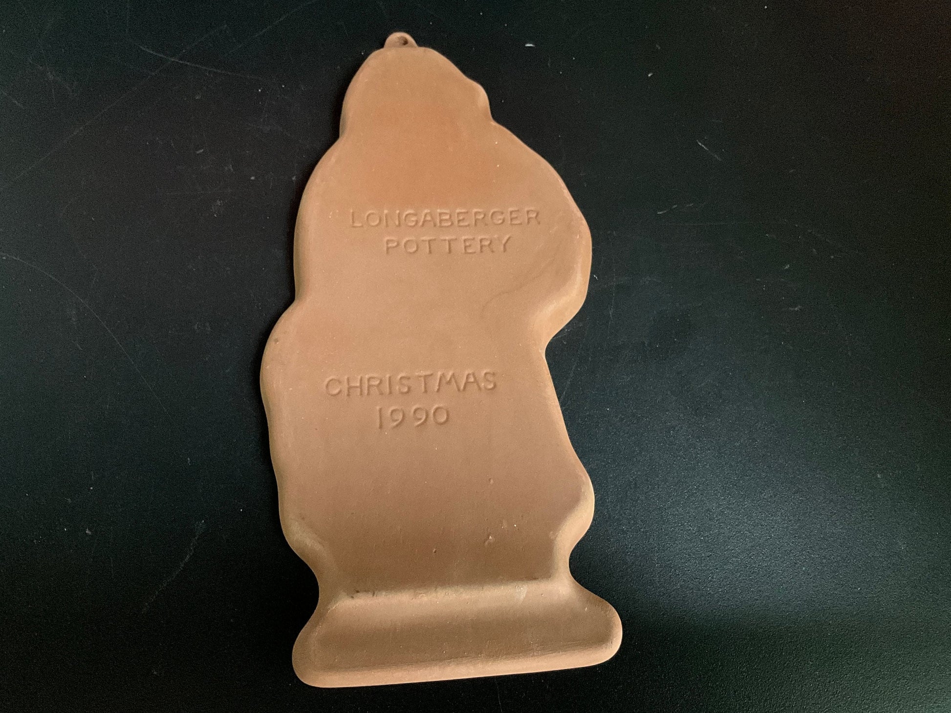 Longaberger Pottery Santa Clause cookie molds Set of 2 vintage 1990 & 1991 Christmas kitchen collectibles