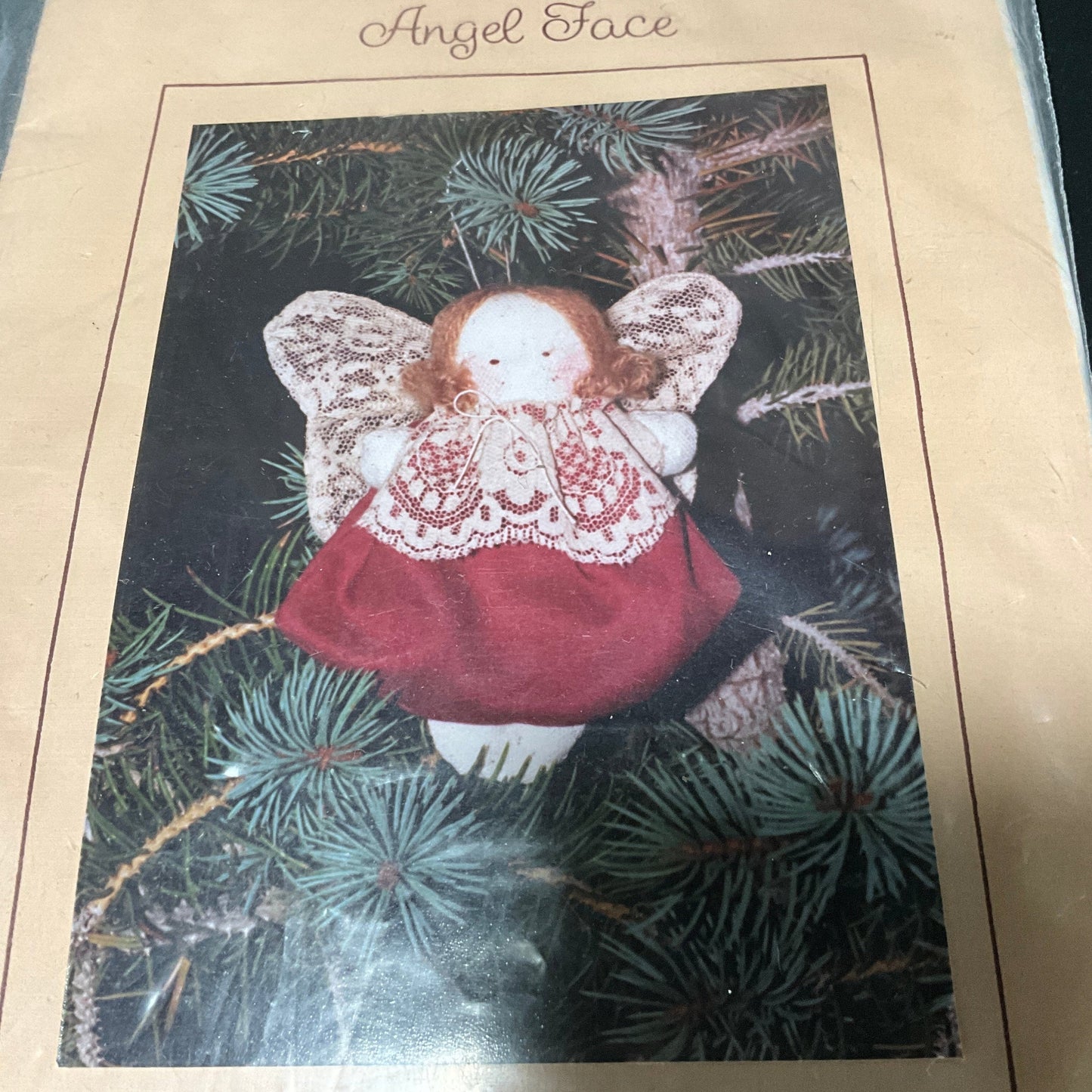 Farmyard Creations AngelFace 5 inch vintage ornament craft kit with lace for wings