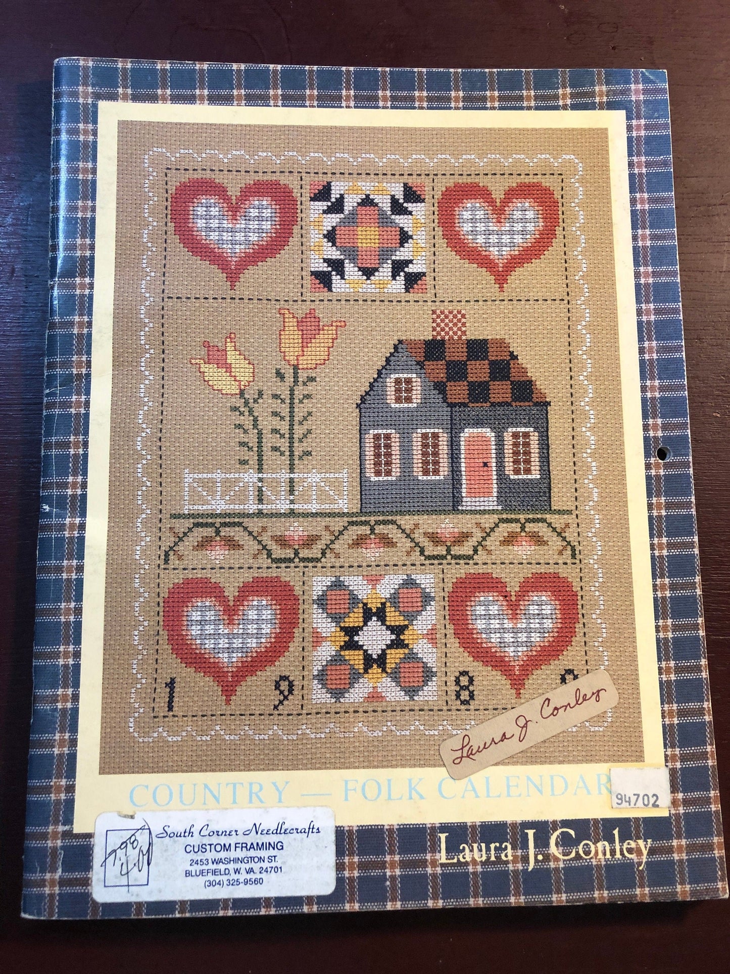 Cross Stitch Calendar, Country Folk Calendar, by Laura J Conley, Year 1989*