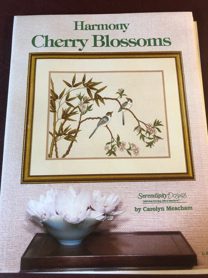 Serendipity Designs, Set of 3 Charts, Harmony, Cherry Blossoms, Lotus Pond, Fragrant Camellas, Vintage 1991*