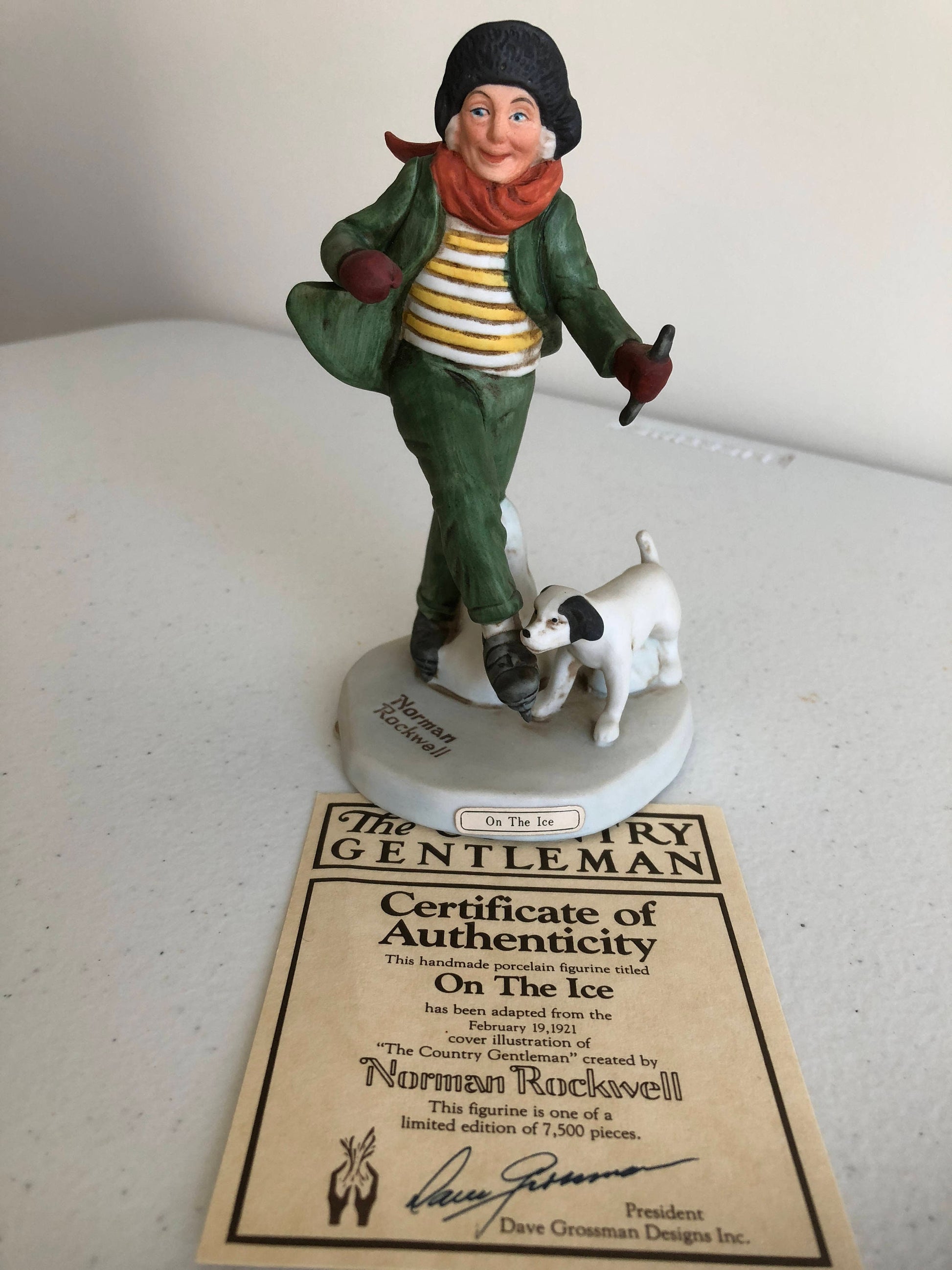 Norman Rockwell, &quot;On The Ice&quot;. Limited Edition of 7500, Vintage 1982, Figurine