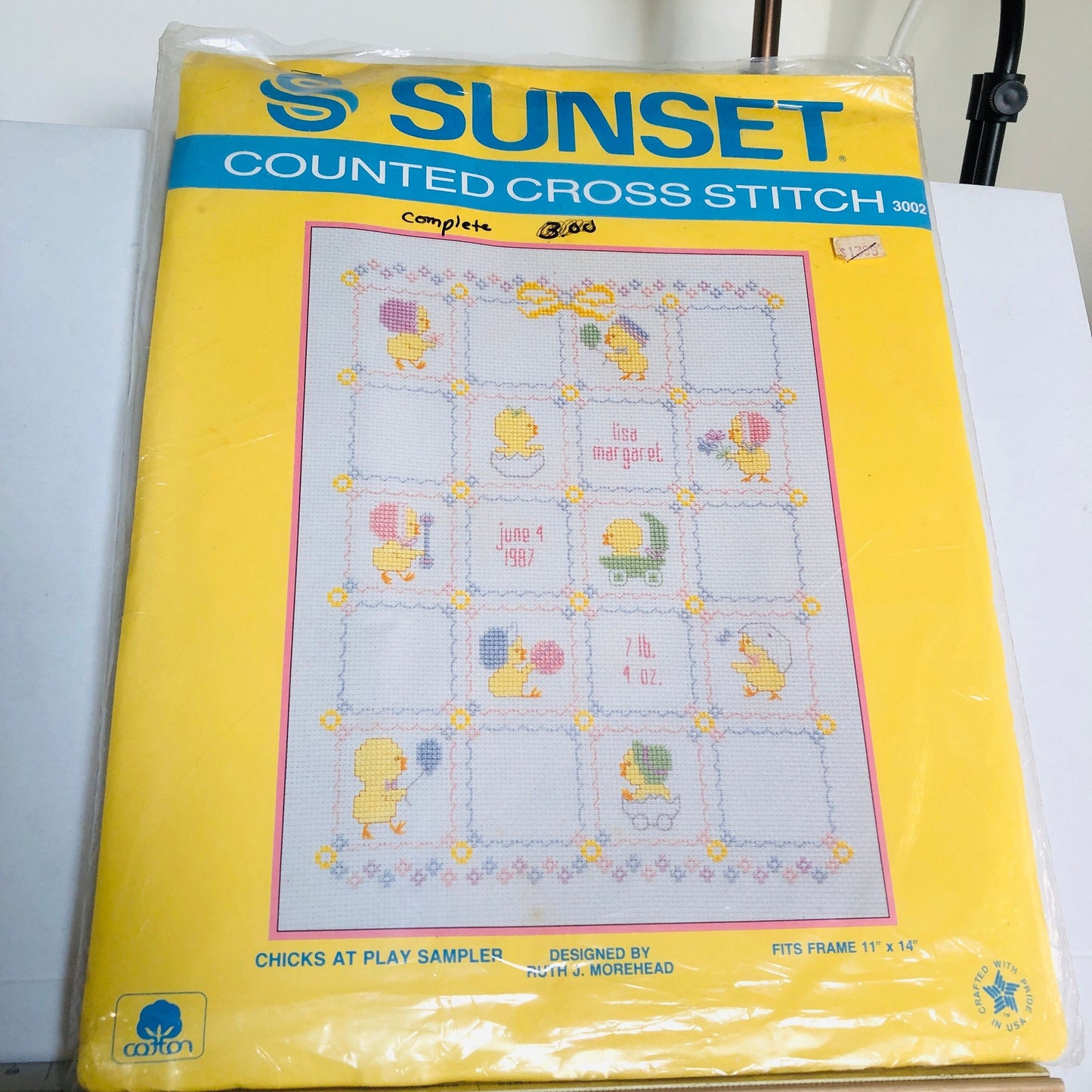 Sunset, Chick&#39;s At Play Sampler, Vintage 1986, Counted Cross Stitch Kit*