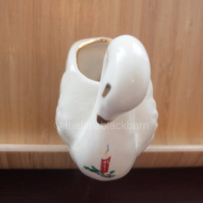 Swan Figurine with Candle Painting