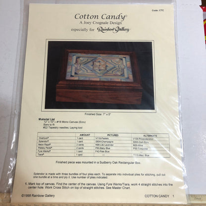 Rainbow Gallery, Cotton Candy, Joey Crognale, Vintage 1998, Counted Cross Stitch Chart