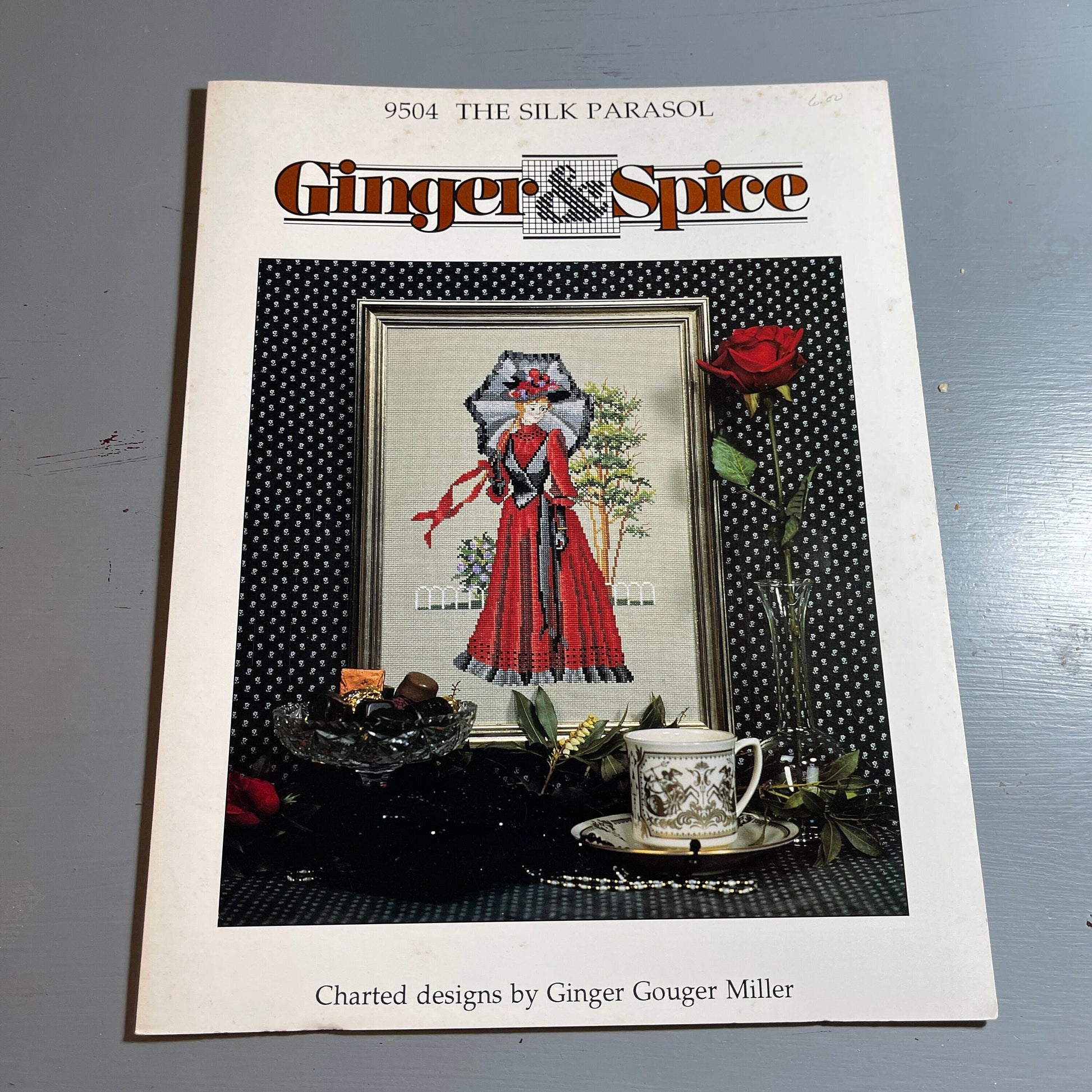 Ginger & Spice, The Silk Parasol, Charted Designs by Ginger Gouger Vintage 1995, Counted Cross Stitch Pattern 9504*